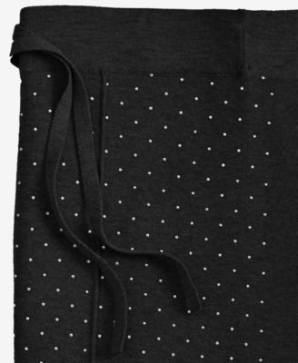 Women's Rhinestone Drawstring-Waist Knit Pants, Macy's Exclusive