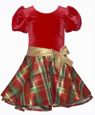 Girls' 7-16 Short Sleeve Plaid Hipster Dress