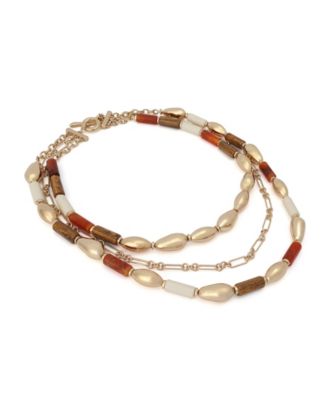 Mixed Stone Molten Beaded Layered Necklace