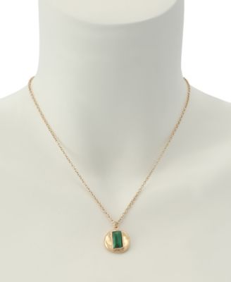 Malachite Molten Disc Pendant Necklace