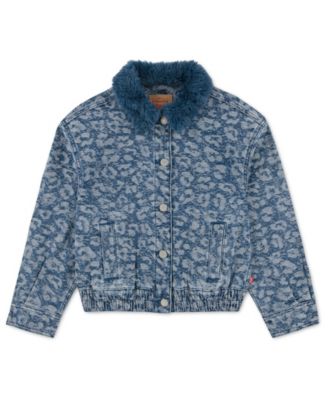 Levi's - Girls 7-16 Oversized Leopard Print Trucker Jacket