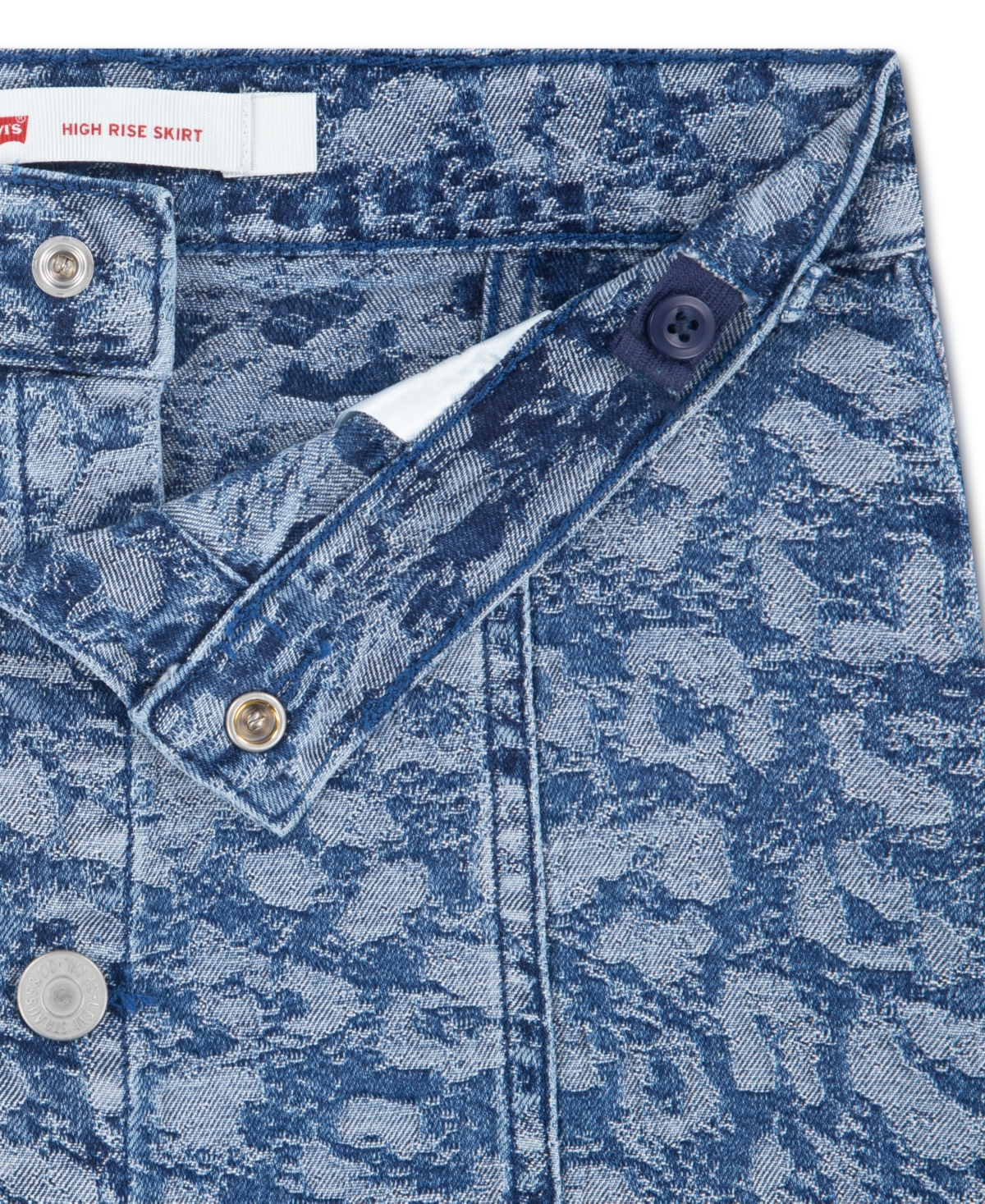 Levi's Girls 7-16 Leopard Denim Button Front Skirt