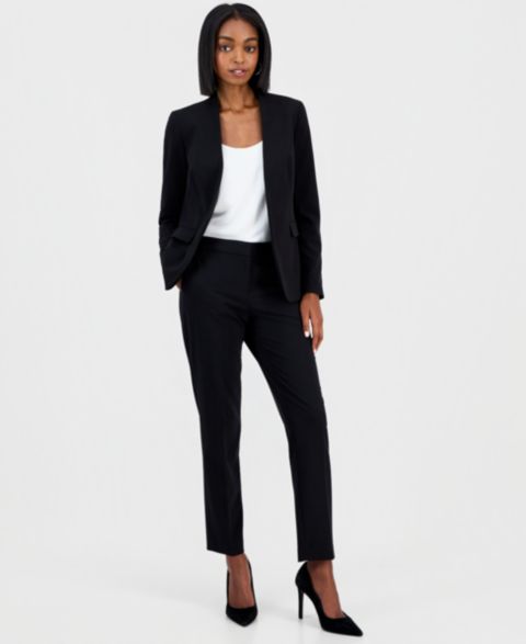 Женский пиджак Bar III Bi-Stretch Collarless Open-Front Blazer, Scoop-Neck Camisole & Bi-Stretch Straight-Leg Dress Pants, цвет: Barley Field