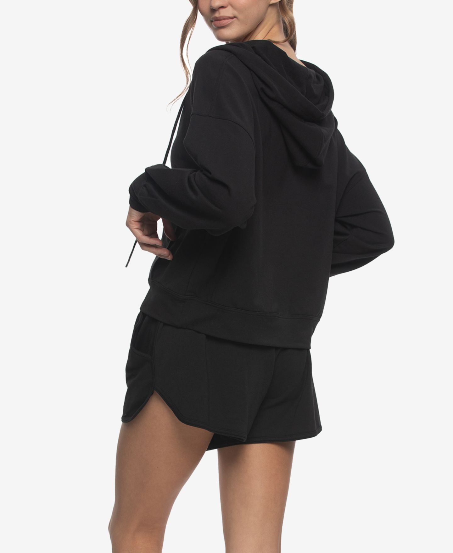 Женское худи Felina Regular Kimora French Terry Sweatshirt with Shorts, цвет: Чёрный — фото 3
