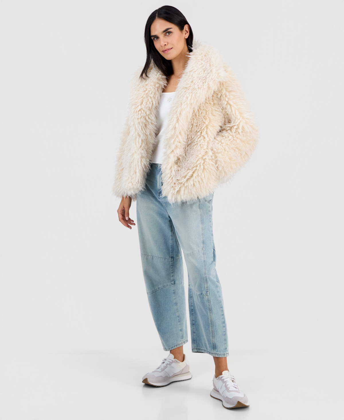 And Now This Petite Shaggy Faux-Fur Jacket, Macy's Exclusive