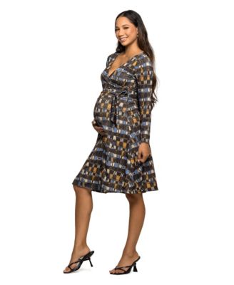 Women's Maternity Long Sleeve Wrap Dress