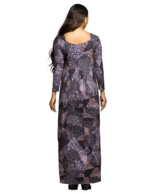 Women's Maternity Long Sleeve Empire Waist Maxi Dress