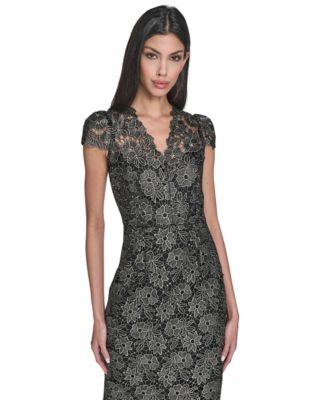 Women's Printed Deep V-Neck Dress