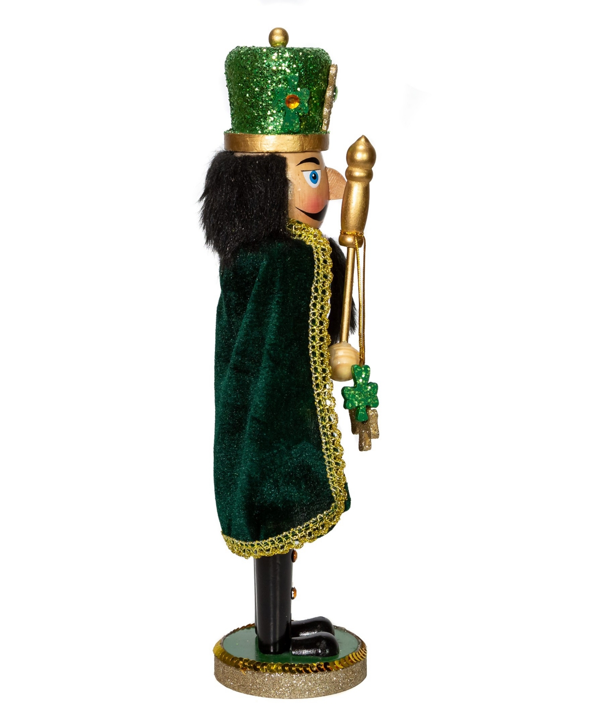 Kurt Adler 15-inch Irish Nutcracker With Cape In Green