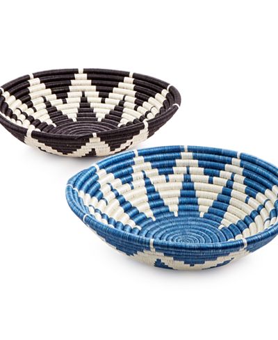Rwanda Raffia and Sweet Grass Woven Sun Baskets