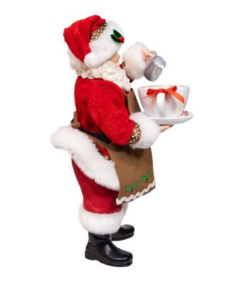 Fabrich&eacute; 10.5" Santa with Oversized "I Love Coffee" Cup and Creamer