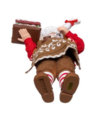 10.5-Inch Fabrich&eacute; Chef Santa Decorating Gingerbread House