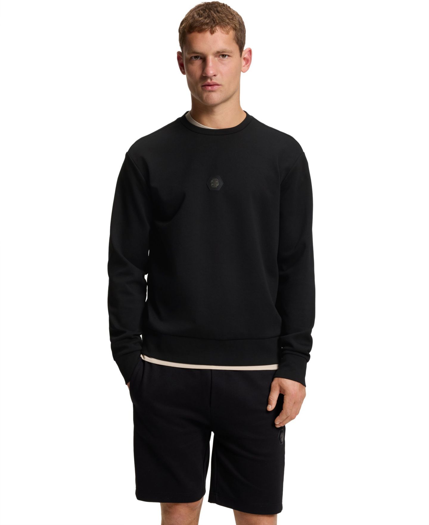 Мужской свитшот Hugo Boss Monogram Cotton-Blend, цвет: Чёрный — фото 1
