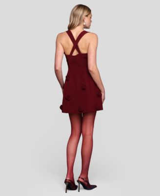 Women's Rosette Fit & Flare Mini Dress