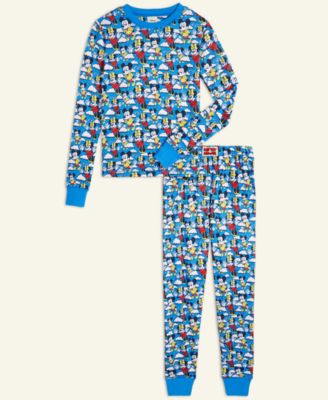 Kids 5-14 Mickey Mouse & Minnie Mouse Parade Balloon Knit Pajamas Set, Macy's Exclusive