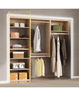 Short Tower Wood Built In Closet Organizer Unit, Wood Closet Organizer Starter Kit, Mounted Closet Systems