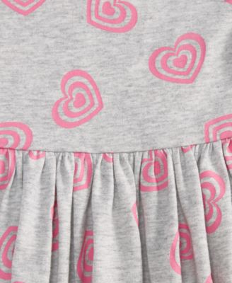 Girls Toddler 2T-4T Heart-Print Long-Sleeve Dress, Macy's Exclusive