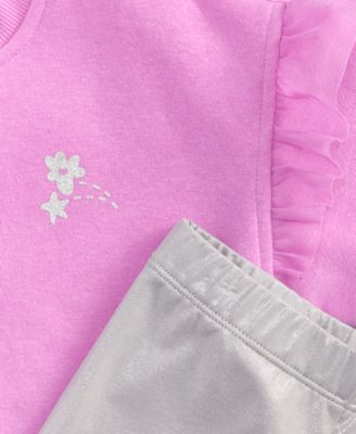Girls Toddler 2T-4T Star Sweatshirt & Metallic Leggings Set, 2-Piece, Macy's Exclusive