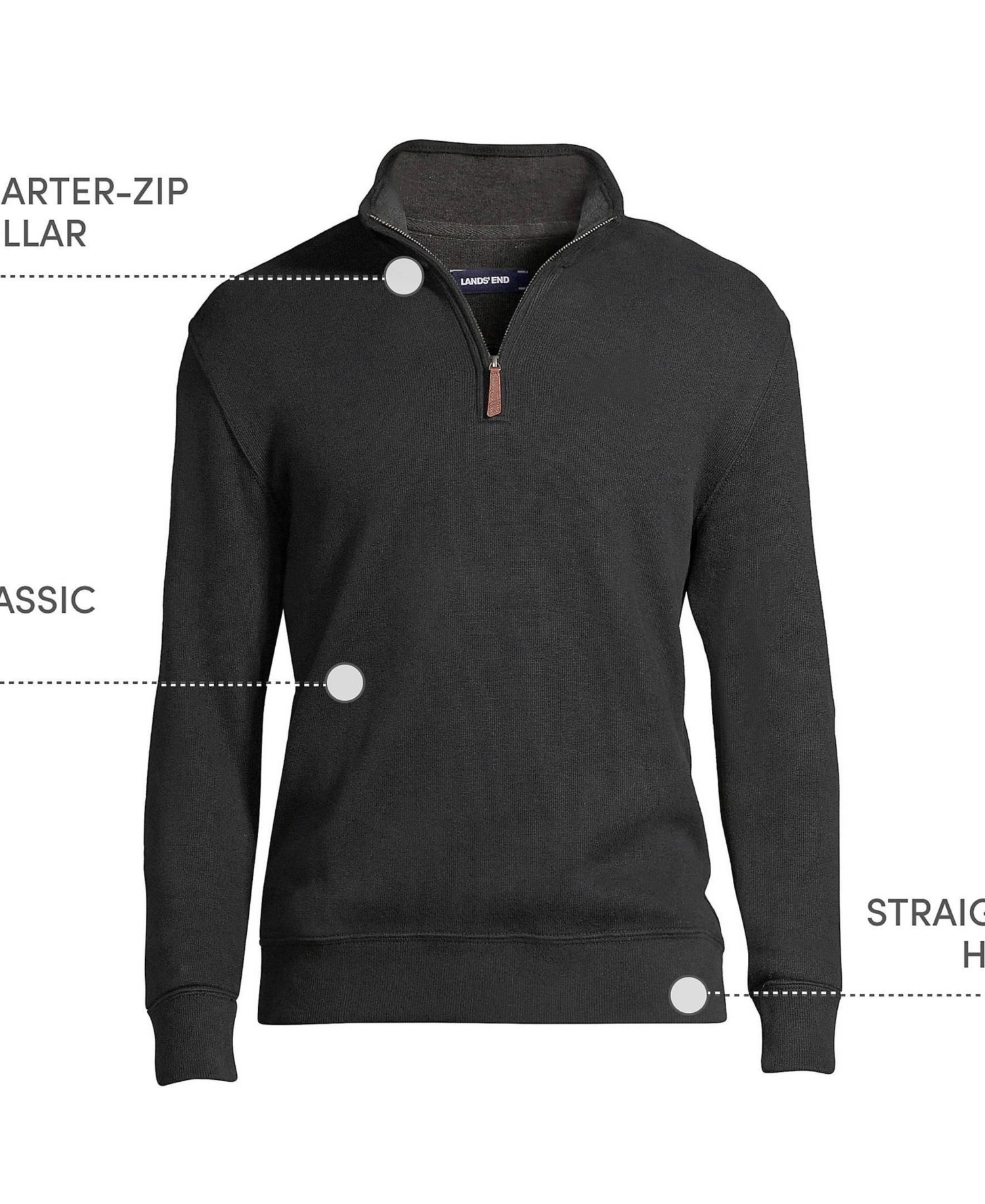 Big & Tall Bedford Rib Quarter Zip Pullover Sweater