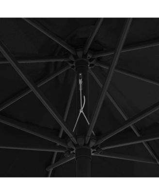 Garden Parasol Black Metal, Polyester Large Tiltable