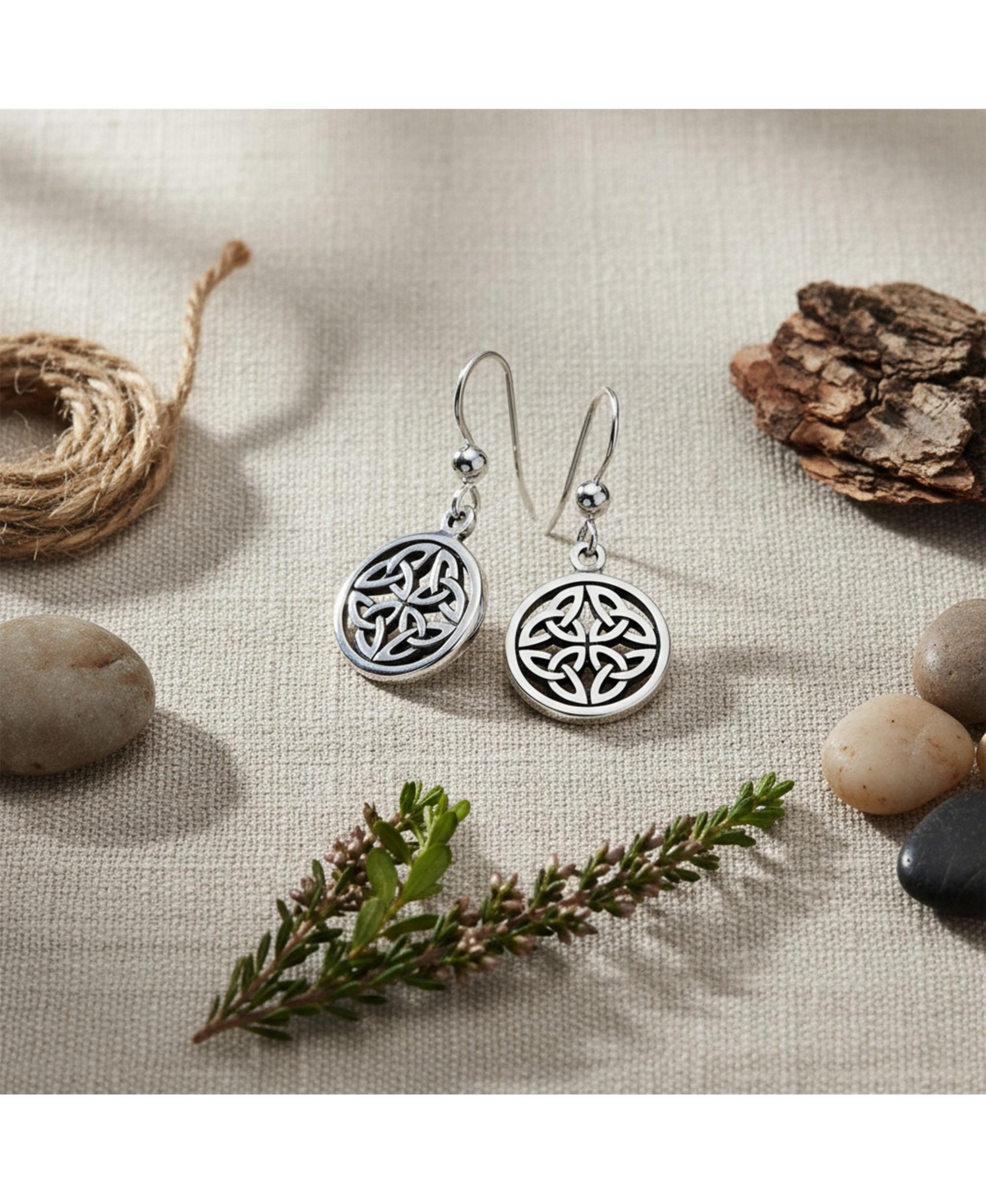 Bling Jewelry Ancient Viking Celtic Knot Dangle Earrings in Oxidized Sterling Silver