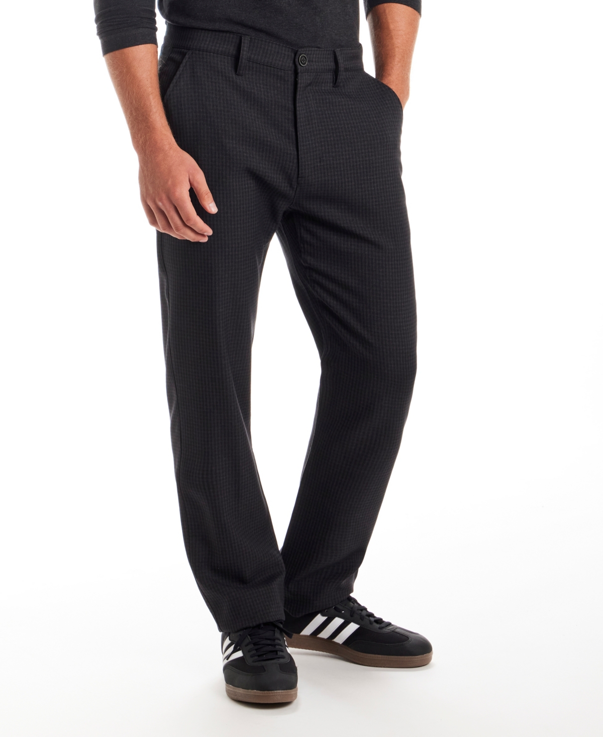 Vintage & Black Men's Regular Fit Checkered Pattern Pants