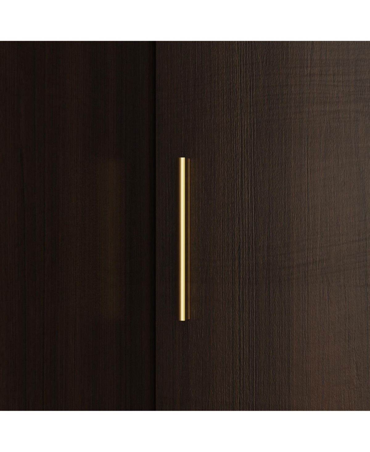 Bedroom Corner Armoire, Wardrobe with 2-Drawers and 2-Hold Bar