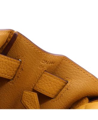 Kelly 28 Handbag Yellow Togo with Palladium Hardware