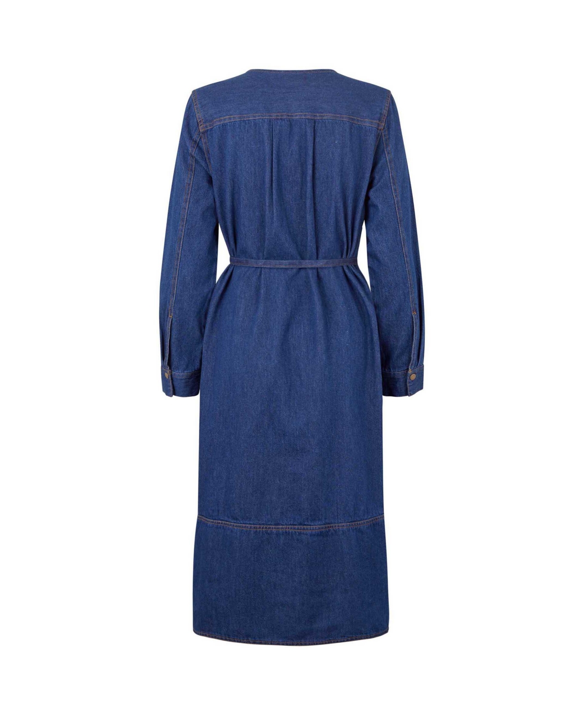 Masai Copenhagen Women's Long Sleeve V-Neck Denim Midi Dress