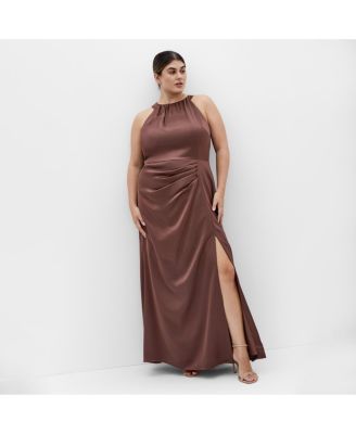 Plus Size Celina Halter Maxi Dress