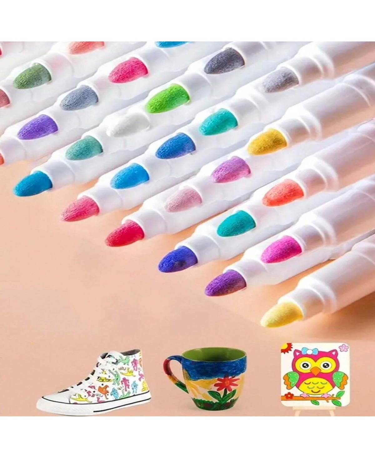 Htutwoo 60 Colors Mark Waterproof Quick-Drying Colored Pen Acrylic Markers Set, Waterproof for Glass Rock Painting