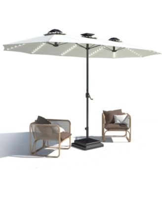 15ft Patio Double-Sided Umbrella, 156 PCS Solar LED Light Outdoor Large Umbrella