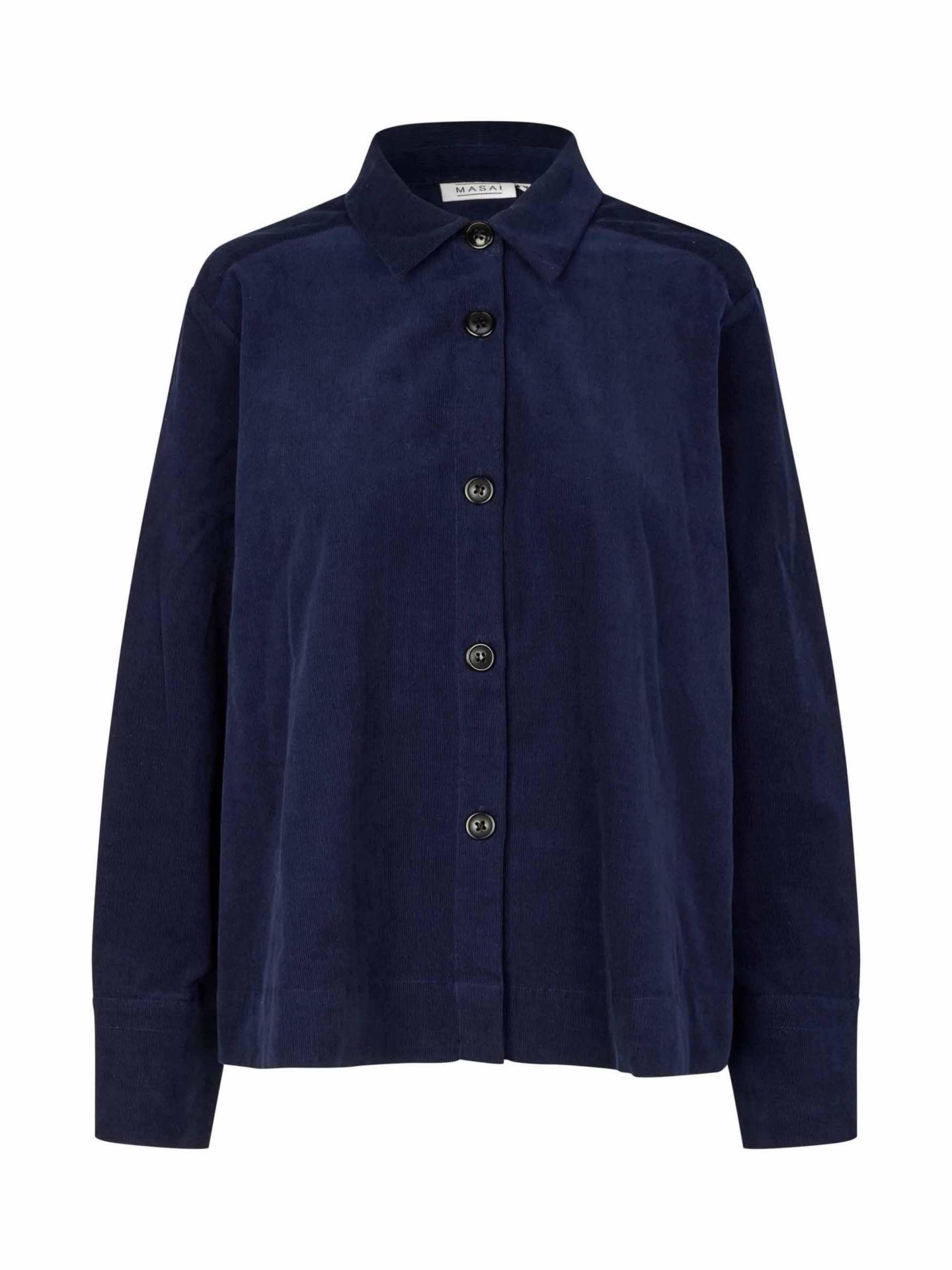 Женская рубашка Masai Copenhagen Long Sleeve Collared Velvet, цвет: Тёмно-синий — фото 6