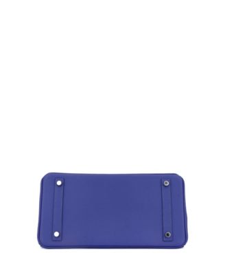 Birkin 30 Handbag Blue Epsom with Palladium Hardware