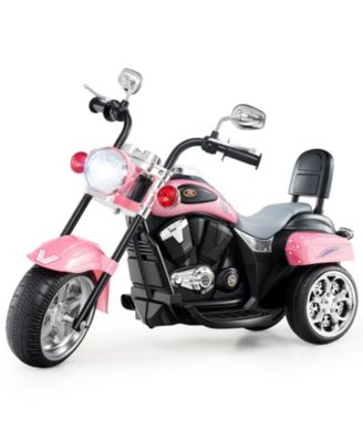 6V Electric Kids Motorcycle 3-Wheel Ride On Toy w/ Adjustable Headlight