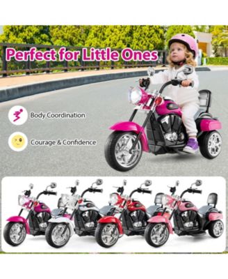 6V Electric Kids Motorcycle 3-Wheel Ride On Toy w/ Adjustable Headlight