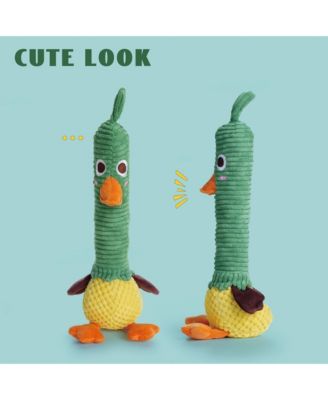 2-in-1 Squeaky Duck Dog Toy, Christmas gift,Cute Stuffed Dog Toys with Large Durable Rubber Squeaky Core for Aggressive Chewers