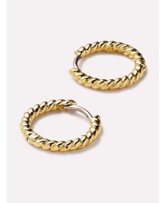Gold Huggie Earrings - Twist Huggie Hoops
