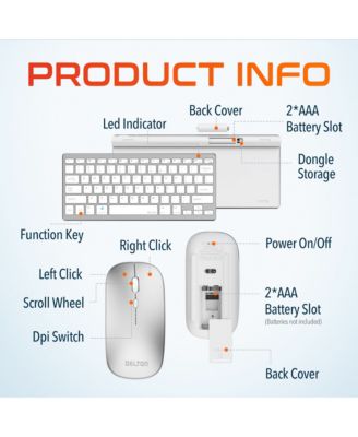 KB35 Wireless Keyboard & Mouse Combo, 2.4GHz, Noiseless (DKMKITMIN35)