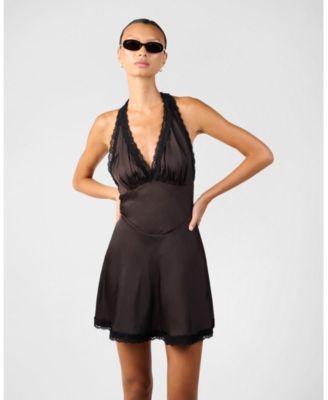 Women's Halter Lace Mini Dress