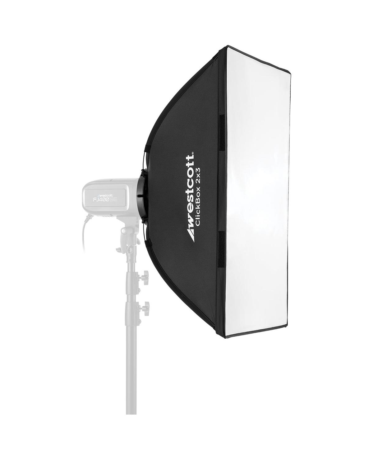 Westcott ClickBox 2x3 Softbox (Bowens) - Removable Diffuser, Silver Interior