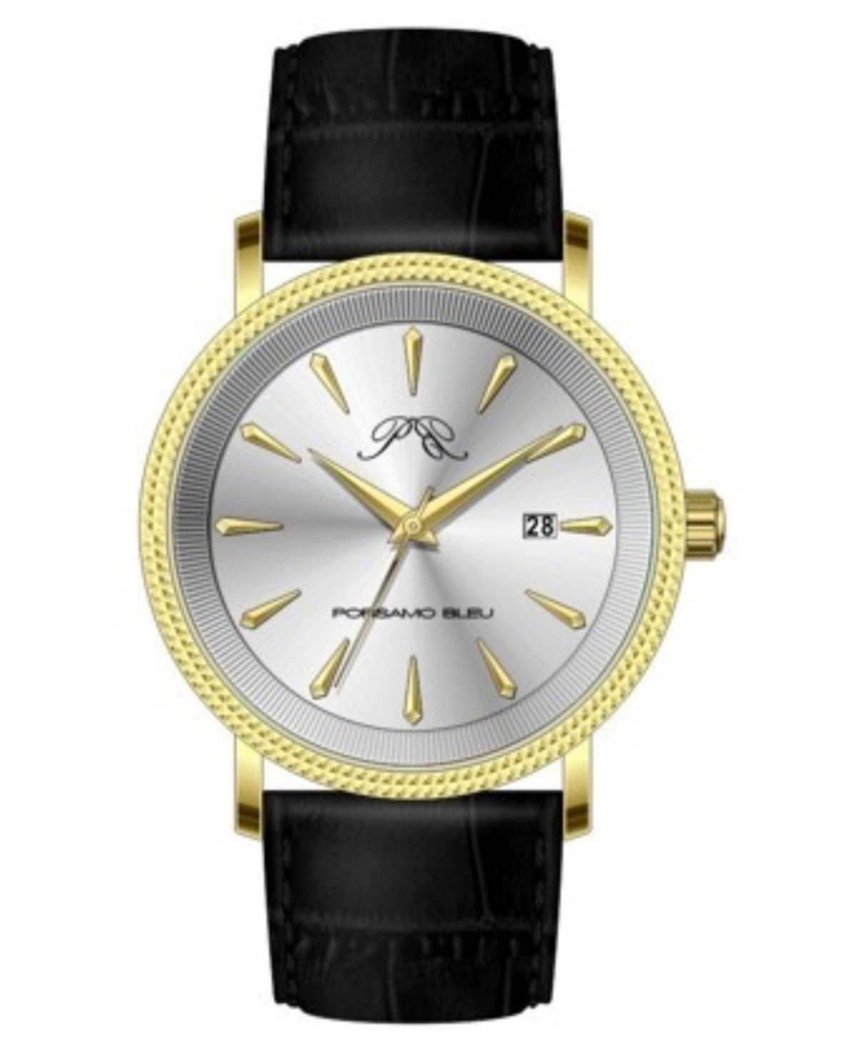 Porsamo Bleu Men's Veritas 1 Genuine Leather Band Watch 1362DVEL