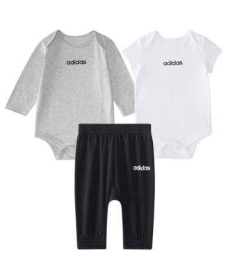 Baby Boys' Printed Long-Sleeve Bodysuit, Short-Sleeve Bodysuit and Pants, 3-Piece Set
