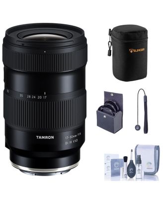 17-50mm f/4 Di III VXD Lens for Sony E, Bundle with 67mm Filter Kit, Medium Soft Lens Cas, Cleaning Kit and Lens Cap Tether
