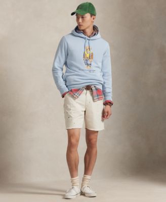 Men's Polo Bear Garment-Dyed Fleece Hoodie Sweatshirt