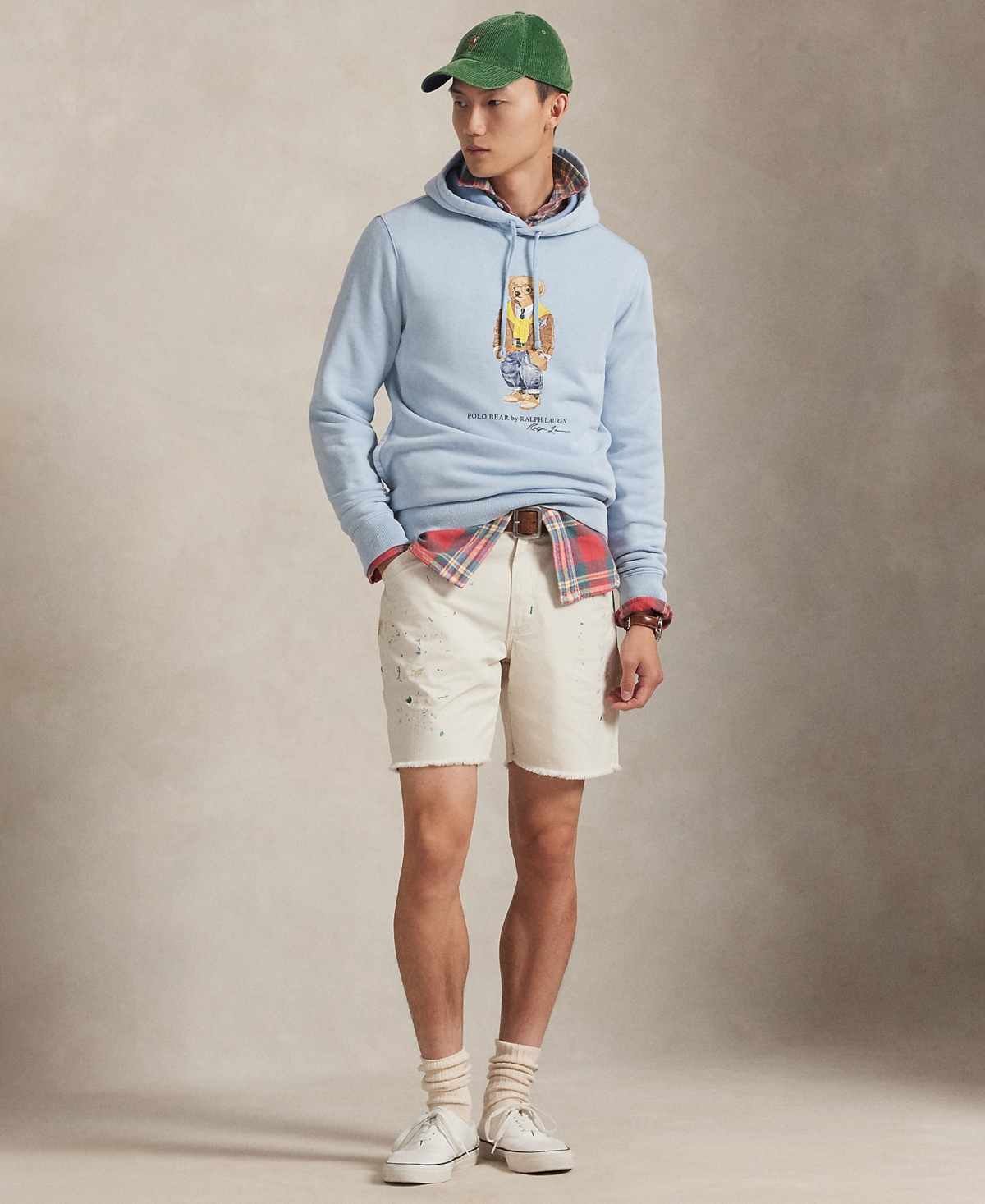 Polo Ralph Lauren Men's Bear Garment-Dyed Fleece Hoodie Sweatshirt