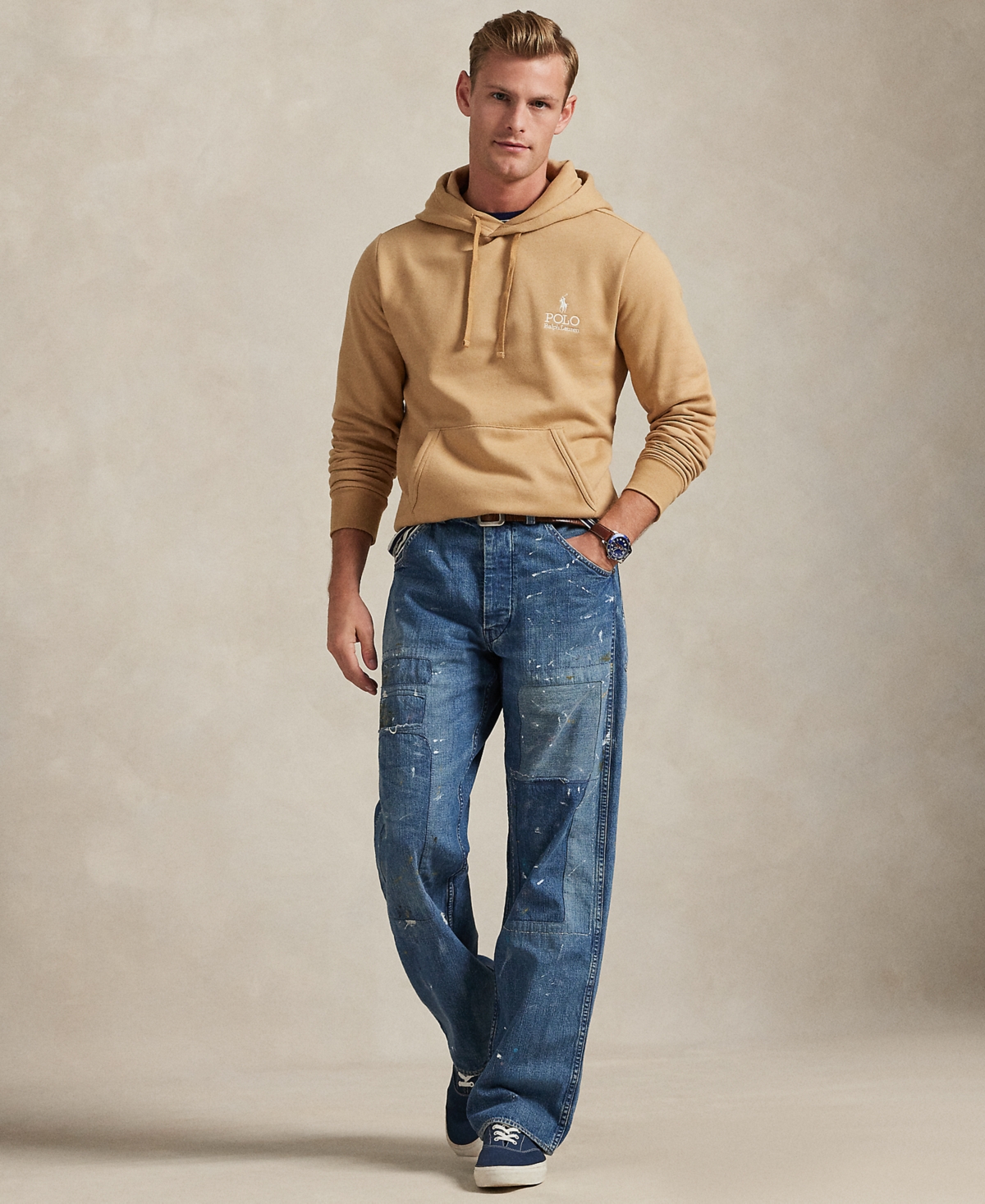 Polo Ralph Lauren Men's Logo Fleece Hoodie Sweatshirt In Burgundy