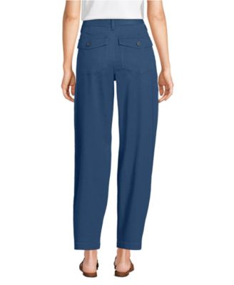 Women's Chino High Rise Barrel Leg Utility Ankle Pants