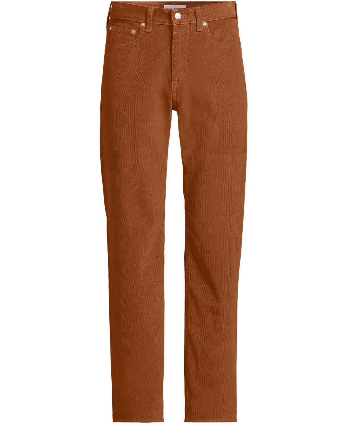 Мужские брюки Lands' End Corduroy Easy Classic Fit 5 Pocket Pant, цвет: Имбирный коричневый — фото 3