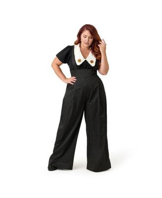 Plus Size Wide Leg Rochelle Suspender Pants